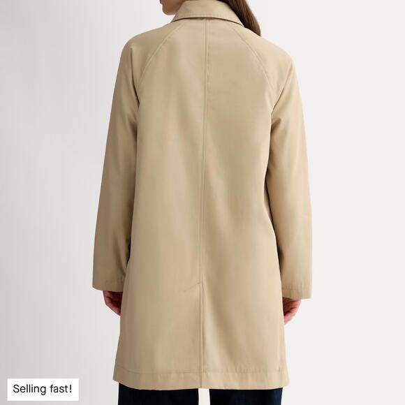 Everlane Women's The Mac Trench Coat Large Cornstalk Khaki Minimalist - Picture 6 of 16